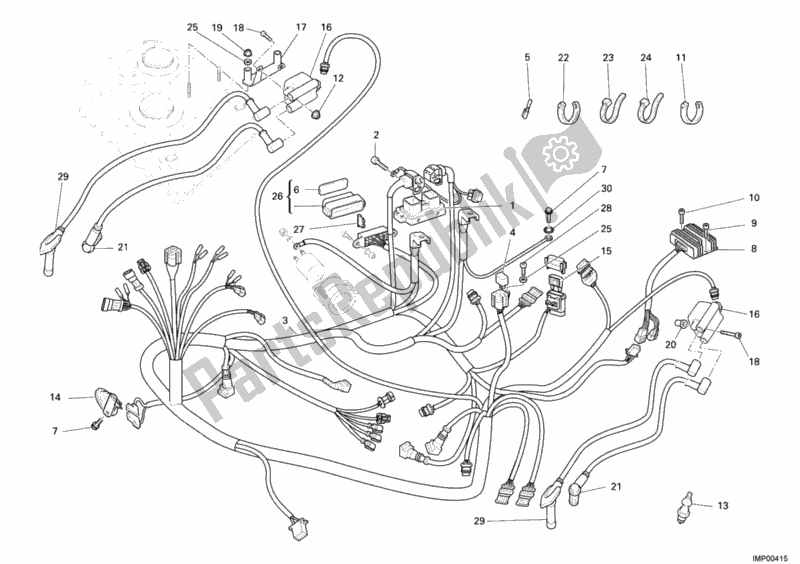 Alle onderdelen voor de Kabelboom van de Ducati Monster S2R 1000 USA 2006